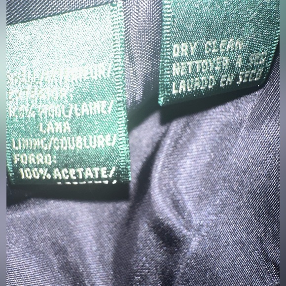 Vintage Lauren by Ralph Lauren Blue Herringbone print wool blazer Size 6 - Picture 9 of 9